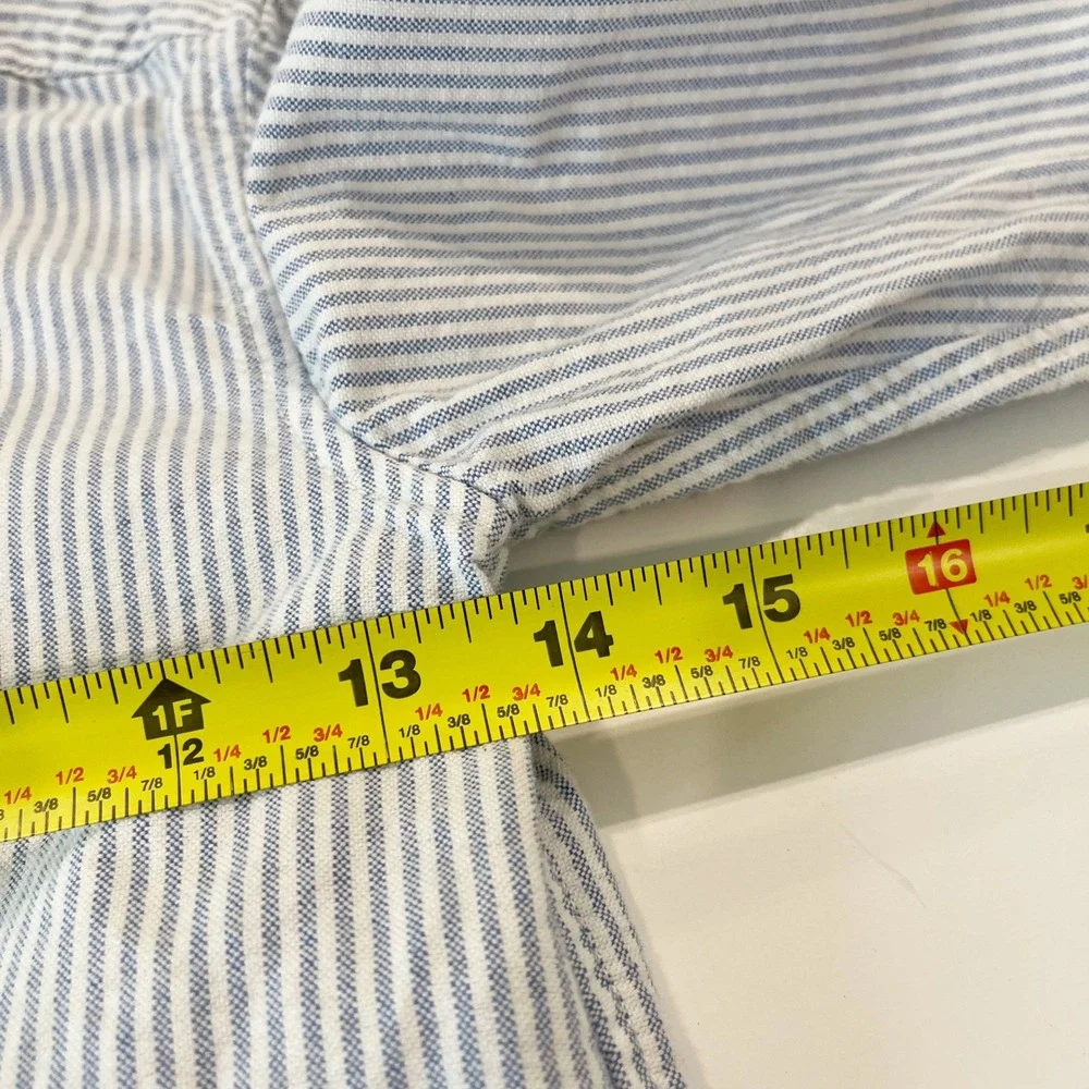 Ralph Lauren Boys Size 7 Blue Striped Button Down Shirt Long Sleeve Flesh Pony